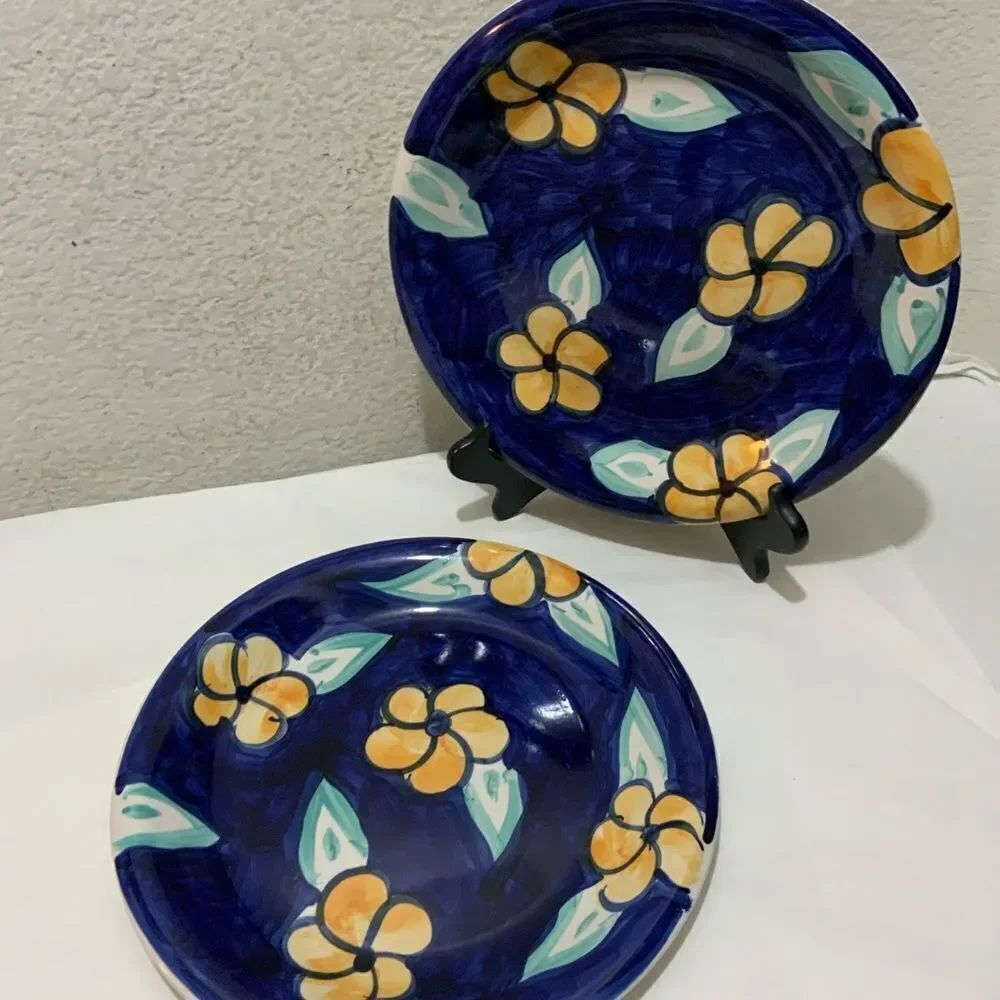 Style Eyes by Baum Bros - Flower Power Collection set of 2 dinner plates 10 3/8”